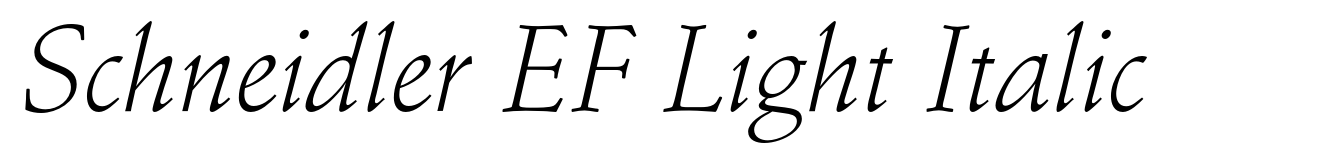 Schneidler EF Light Italic